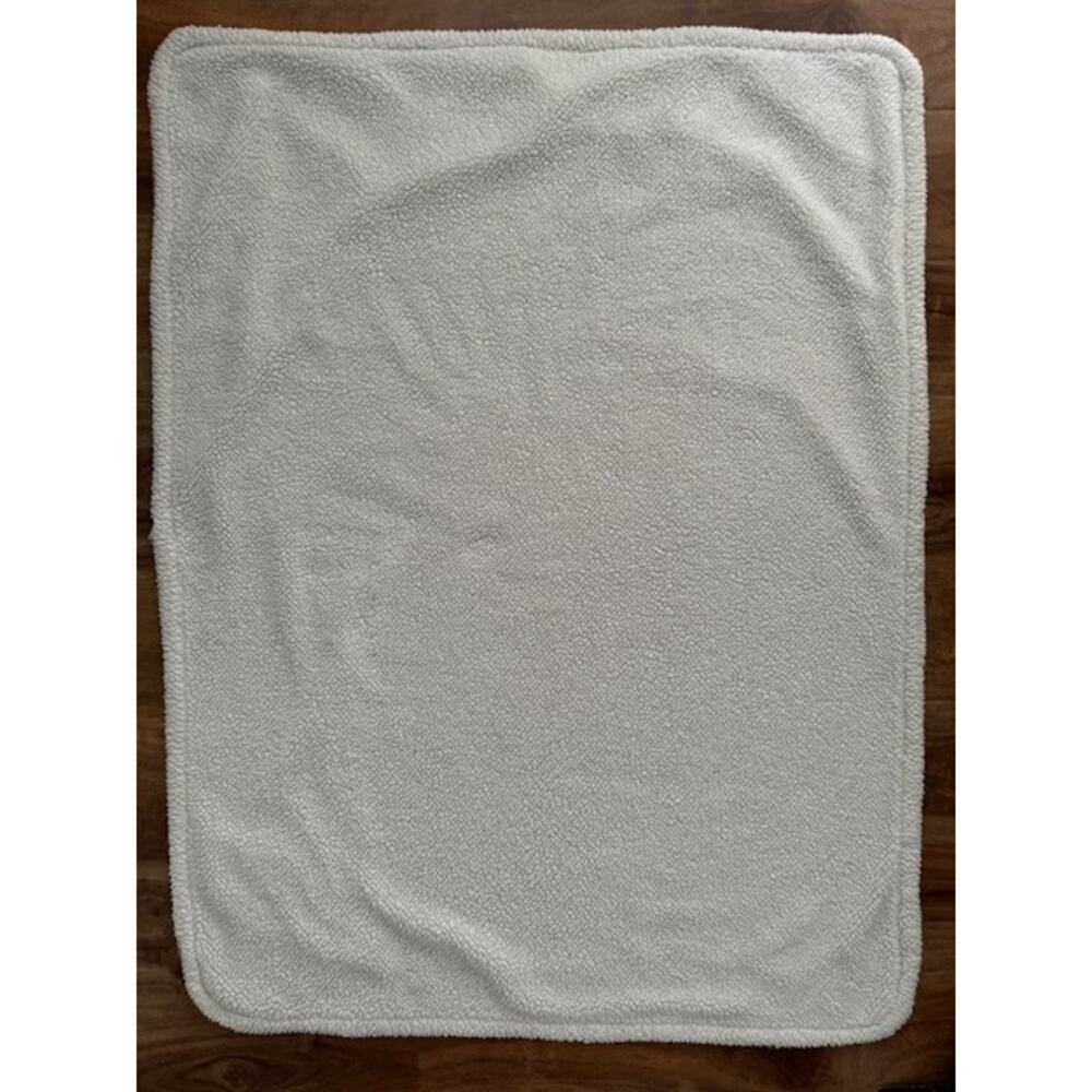 Carter’s Orange Fox & White Leaves Sherpa Tan Baby Blanket 30" x 40" - Picture 5 of 6
